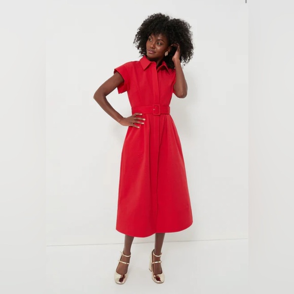 NWT - Tuckernuck Vibrant Red Collared Dress - Size Small - Picture 5 of 7